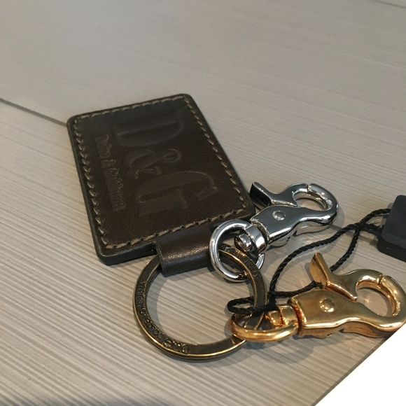 Dolce & Gabbana D&G Keychain Olive Leather & Metal - Picture 3 of 8